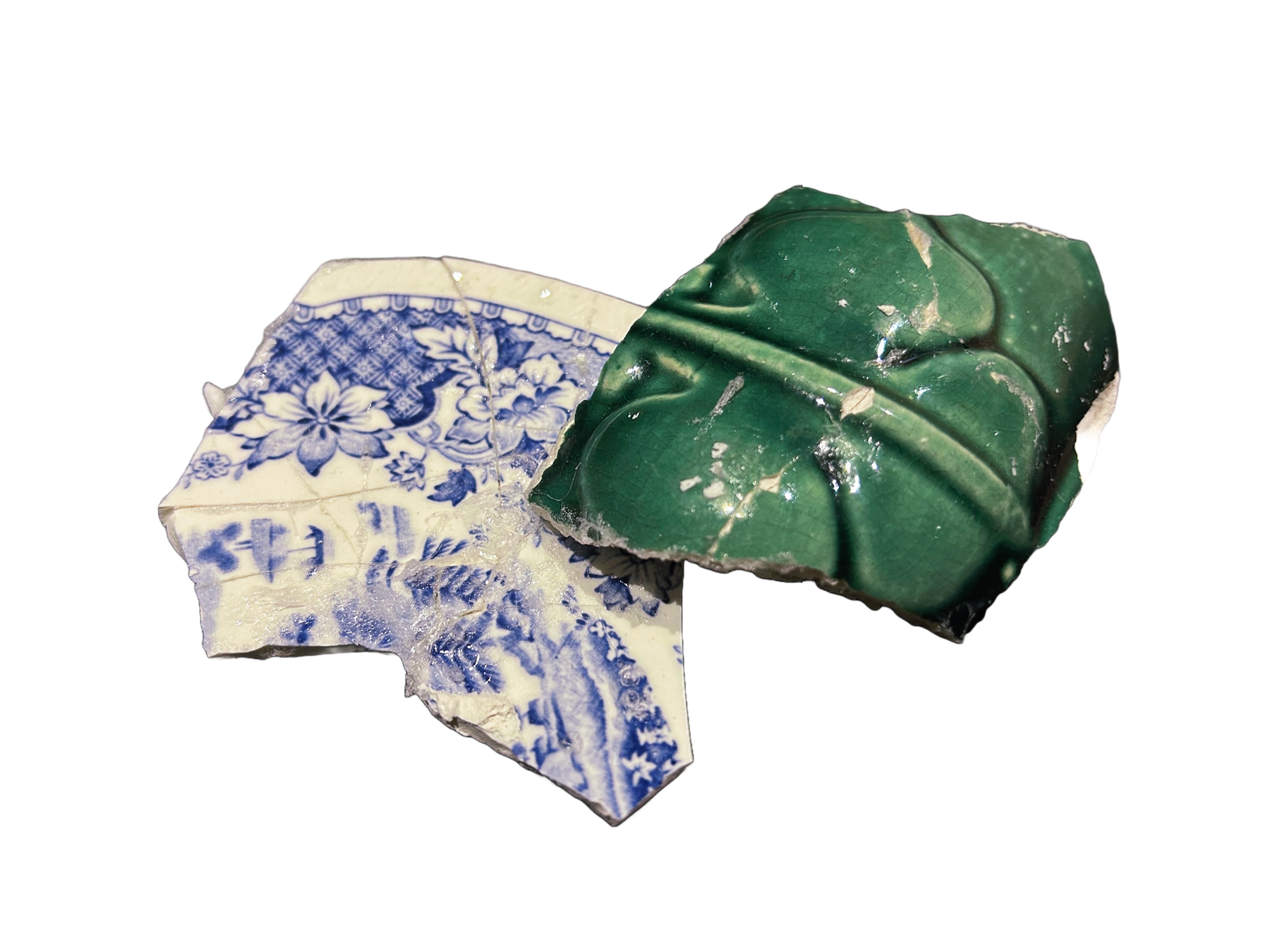 Broken ceramics reassembled